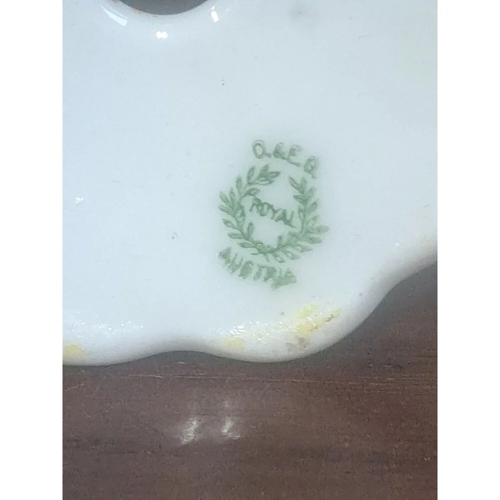 Antique O&EG Royal Austria Rose Pattern Porcelain Salt And Pepper Shaker Set( No
